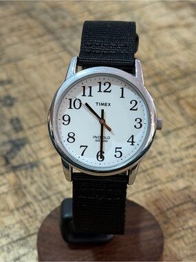 Timex Indiglo Men’s Watch - NEW Black Nylon Band + NEW Battery